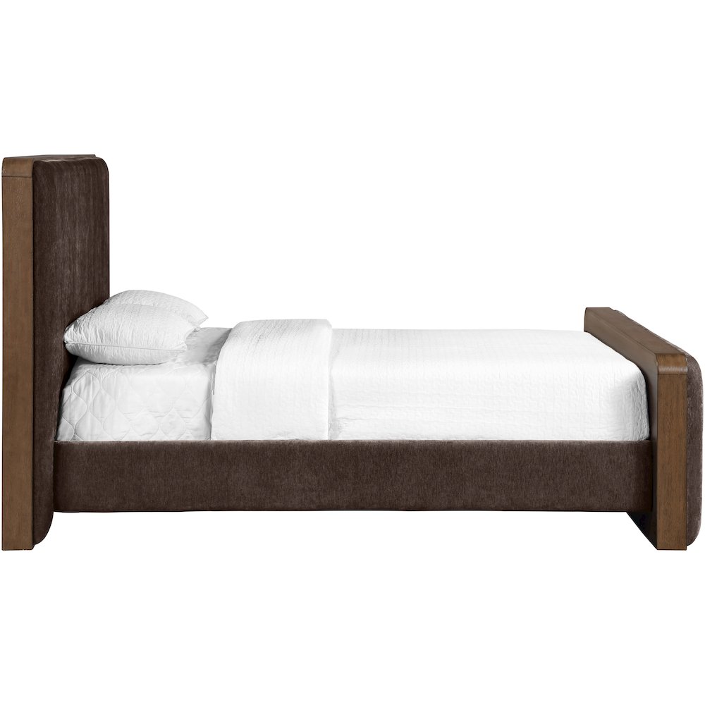 Dalton Brown Fabric Upholstered Full Bed (3 Boxes)