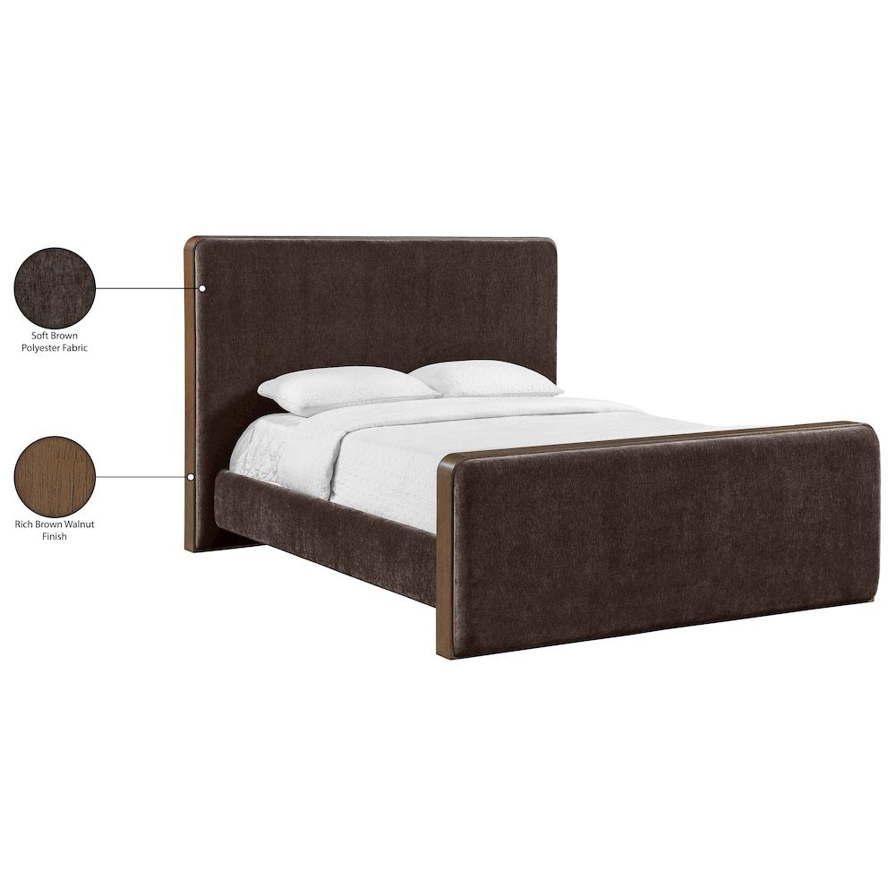 Dalton Brown Fabric Upholstered King Bed