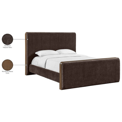 Dalton Brown Fabric Upholstered King Bed