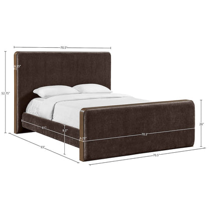 Dalton Brown Fabric Upholstered Queen Bed (3 Boxes)