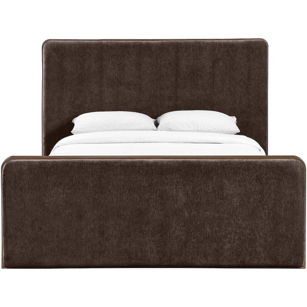 Dalton Brown Fabric Upholstered Queen Bed (3 Boxes)