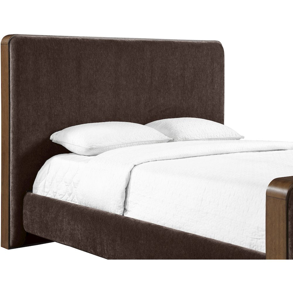 Dalton Brown Fabric Upholstered Queen Bed (3 Boxes)