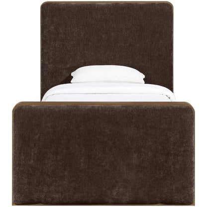 Dalton Brown Fabric Upholstered Twin Bed (3 Boxes)