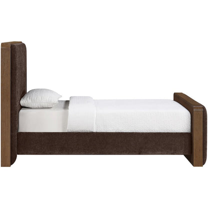 Dalton Brown Fabric Upholstered Twin Bed (3 Boxes)