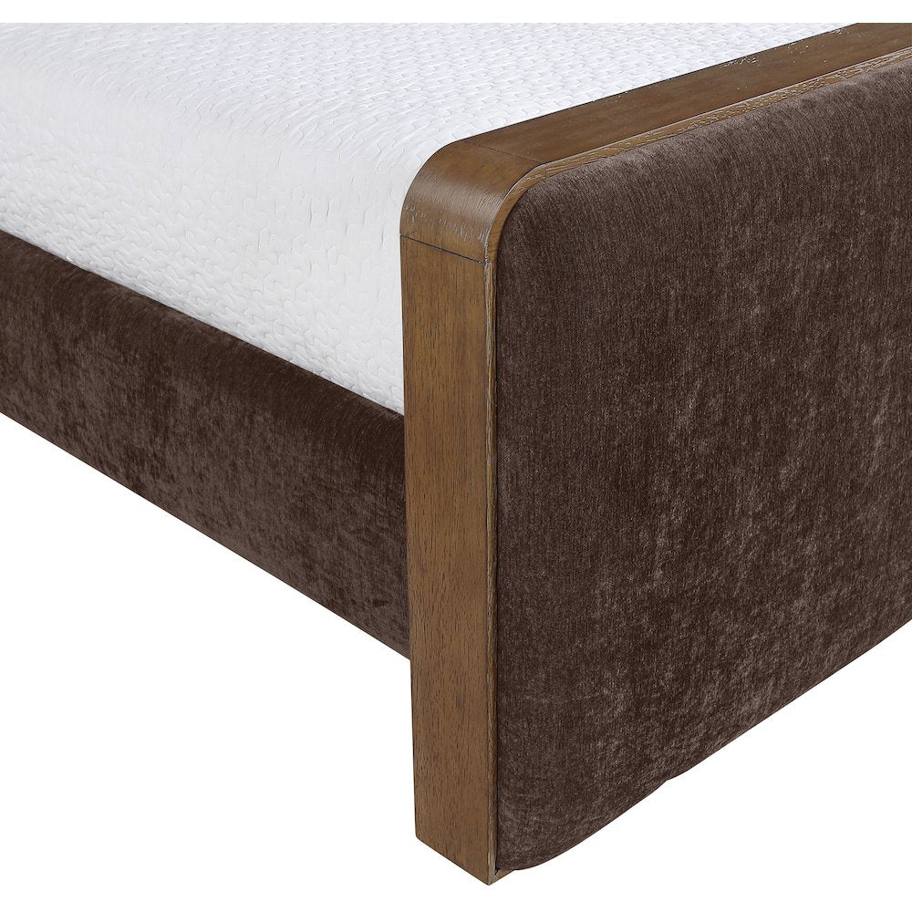 Dalton Brown Fabric Upholstered Twin Bed (3 Boxes)