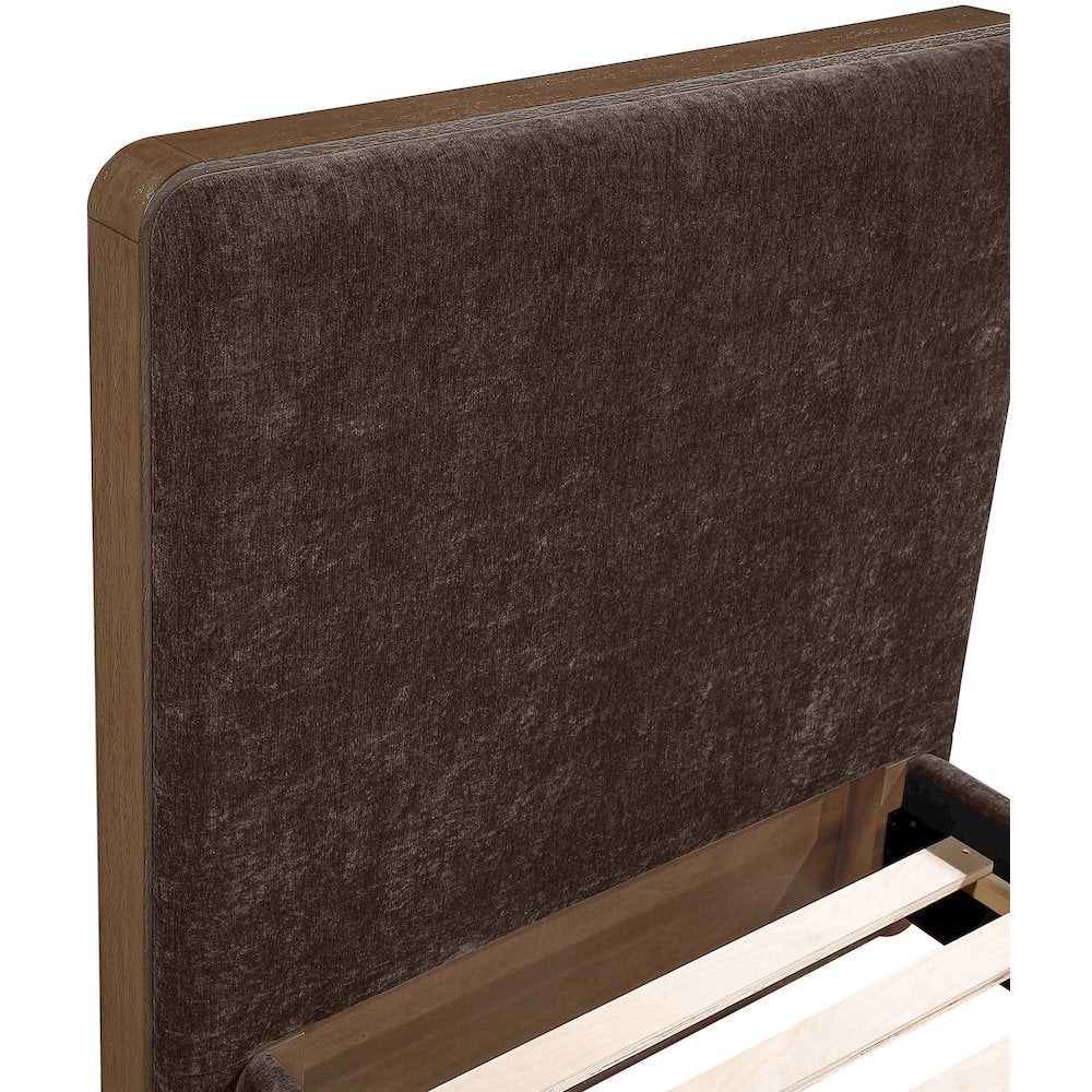 Dalton Brown Fabric Upholstered Twin Bed (3 Boxes)
