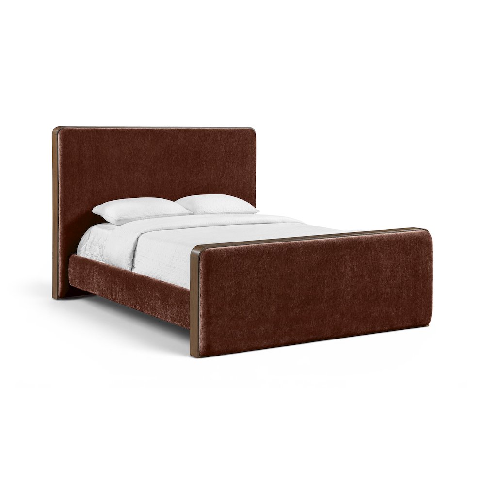 Dalton Burgundy Fabric Upholstered Full Bed (3 Boxes)