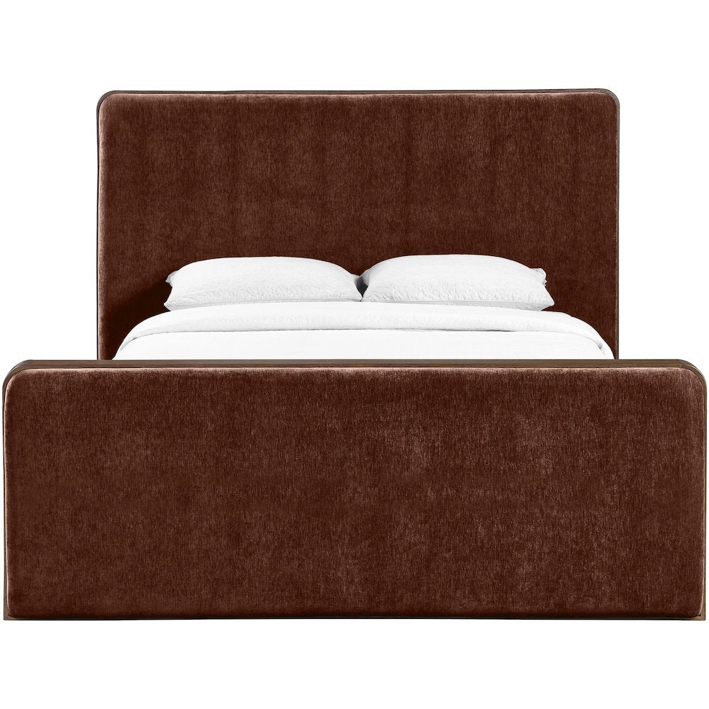 Dalton Burgundy Fabric Upholstered Queen Bed (3 Boxes)
