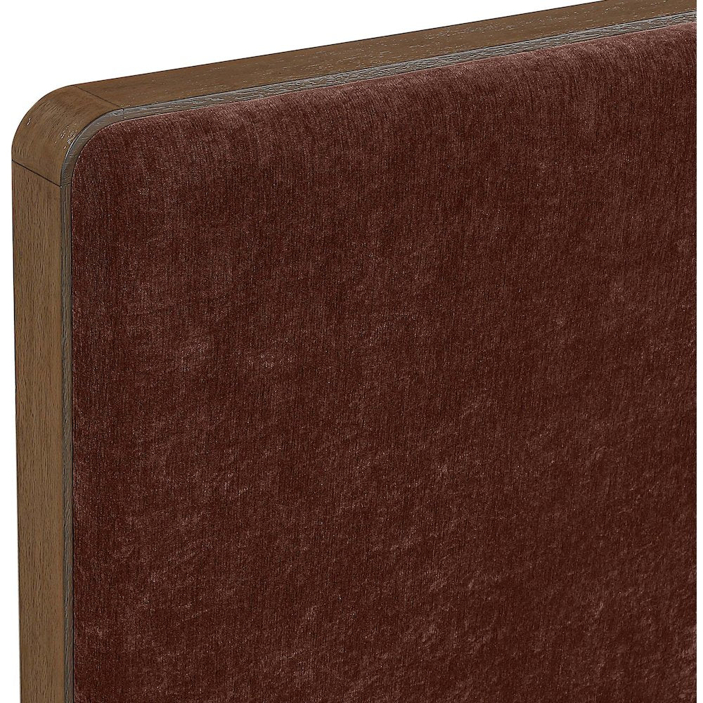 Dalton Burgundy Fabric Upholstered Queen Bed (3 Boxes)