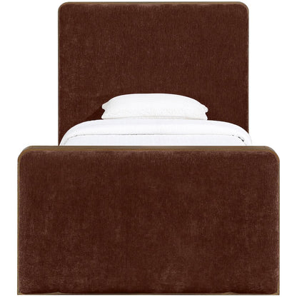 Dalton Burgundy Fabric Upholstered Twin Bed (3 Boxes)