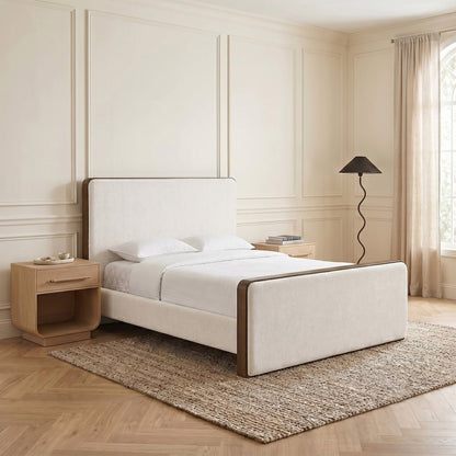 Dalton Cream Fabric Upholstered Full Bed (3 Boxes)