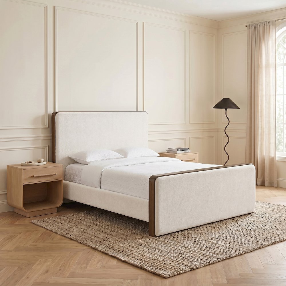 Dalton Cream Fabric Upholstered King Bed
