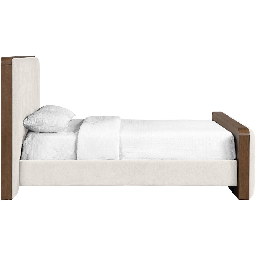 Dalton Cream Fabric Upholstered Queen Bed (3 Boxes)