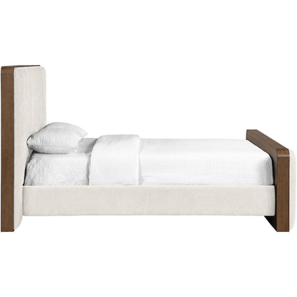 Dalton Cream Fabric Upholstered Queen Bed (3 Boxes)