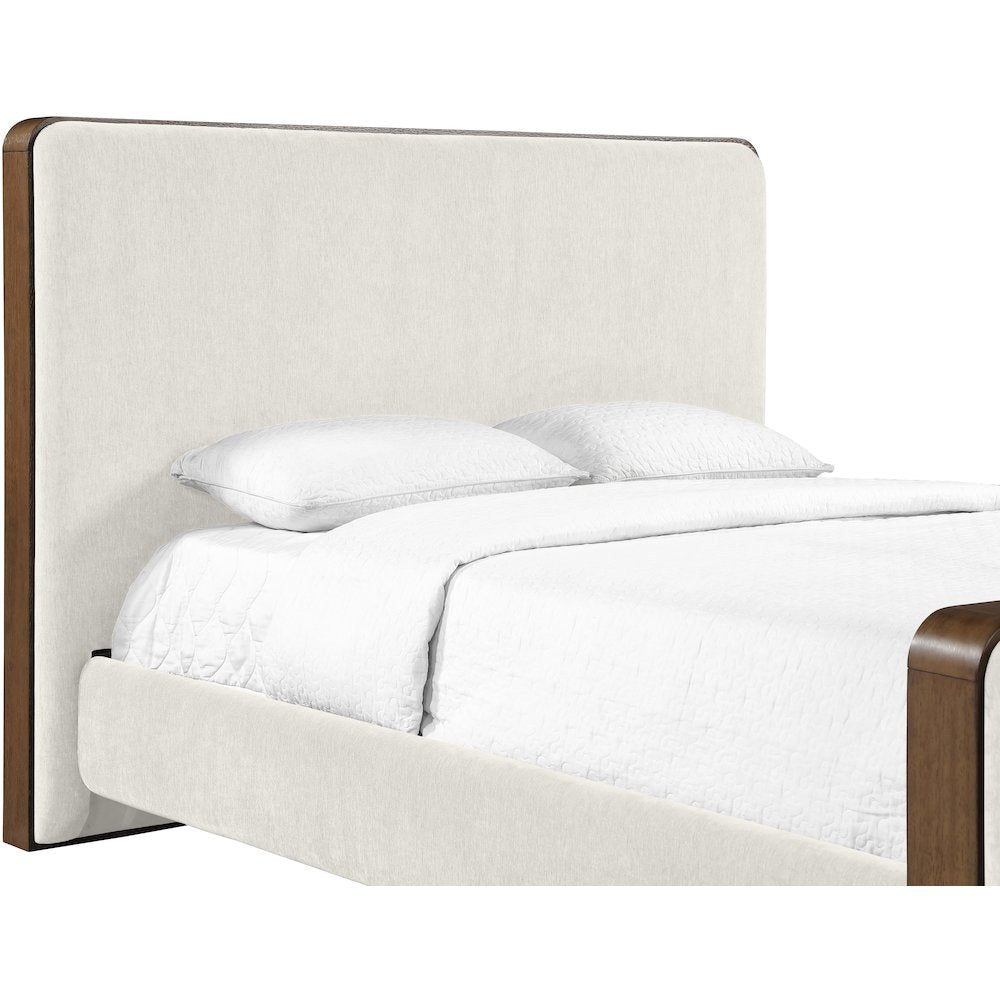 Dalton Cream Fabric Upholstered Queen Bed (3 Boxes)
