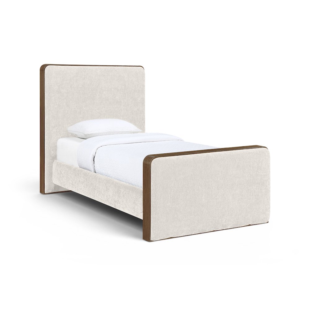 Dalton Cream Fabric Upholstered Twin Bed (3 Boxes)