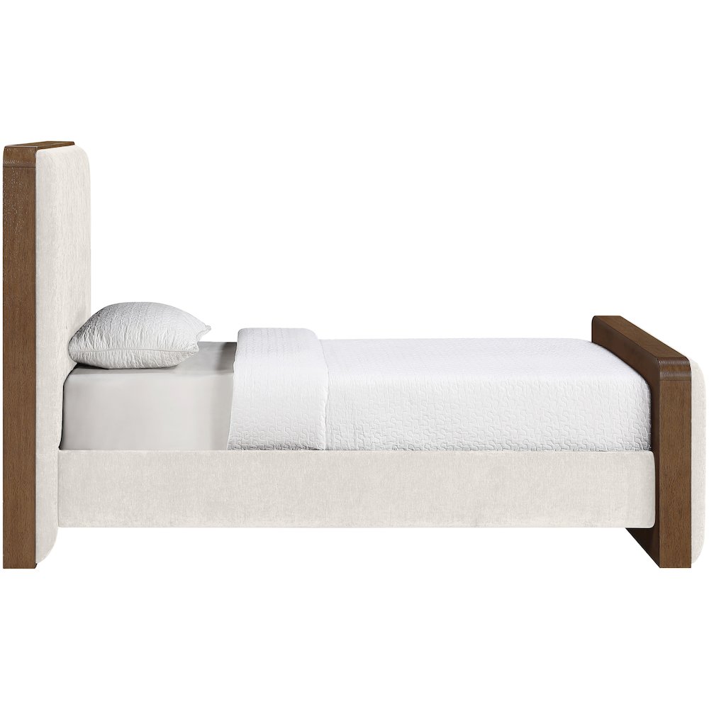 Dalton Cream Fabric Upholstered Twin Bed (3 Boxes)