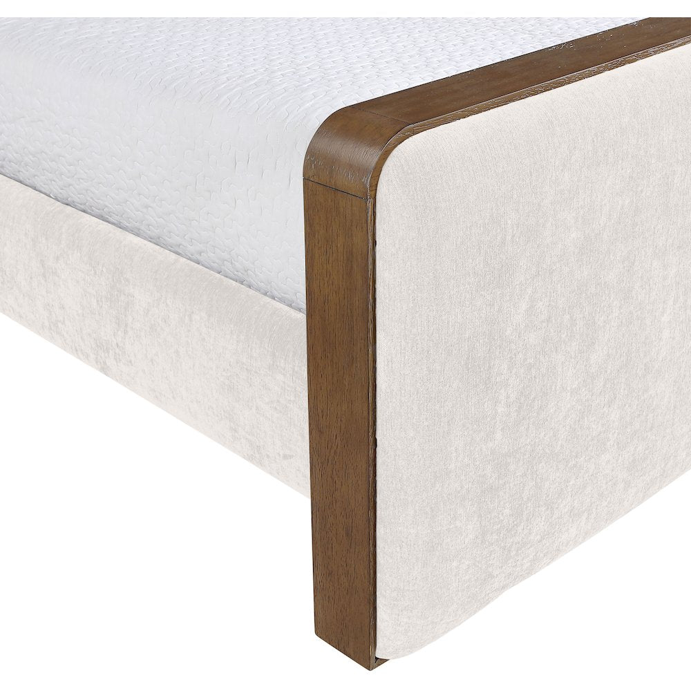 Dalton Cream Fabric Upholstered Twin Bed (3 Boxes)