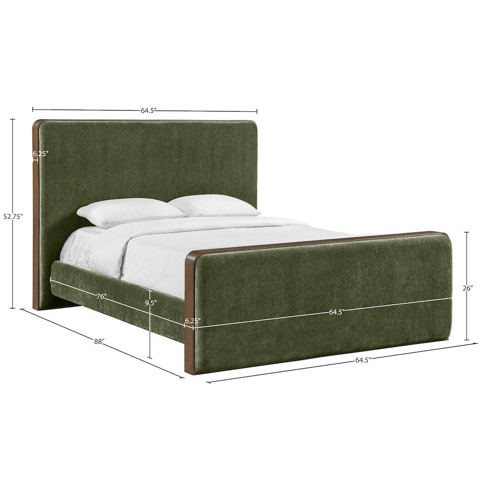 Dalton Green Fabric Upholstered Full Bed (3 Boxes)