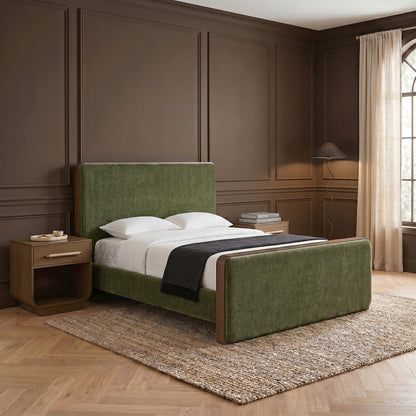 Dalton Green Fabric Upholstered King Bed