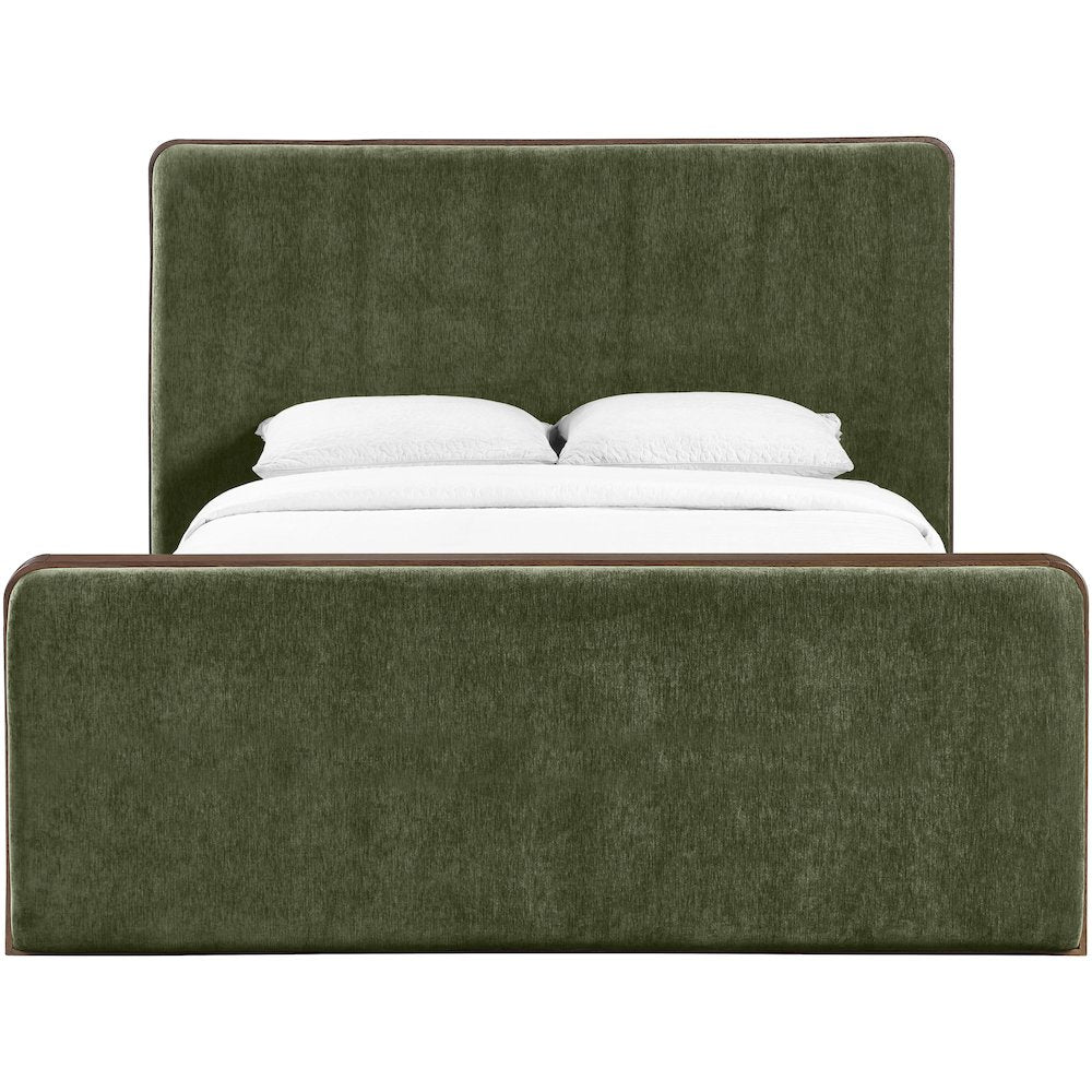Dalton Green Fabric Upholstered Queen Bed (3 Boxes)