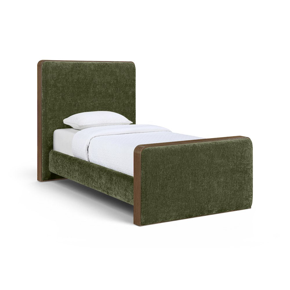 Dalton Green Fabric Upholstered Twin Bed (3 Boxes)