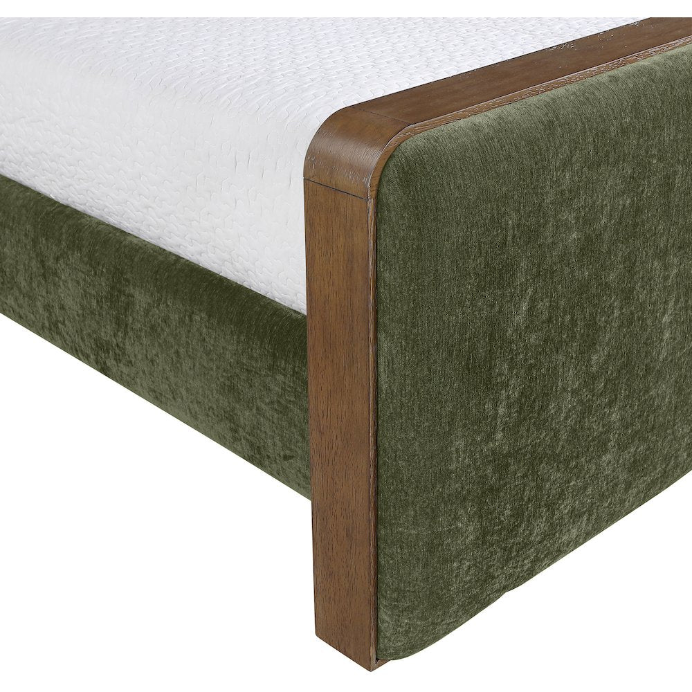 Dalton Green Fabric Upholstered Twin Bed (3 Boxes)