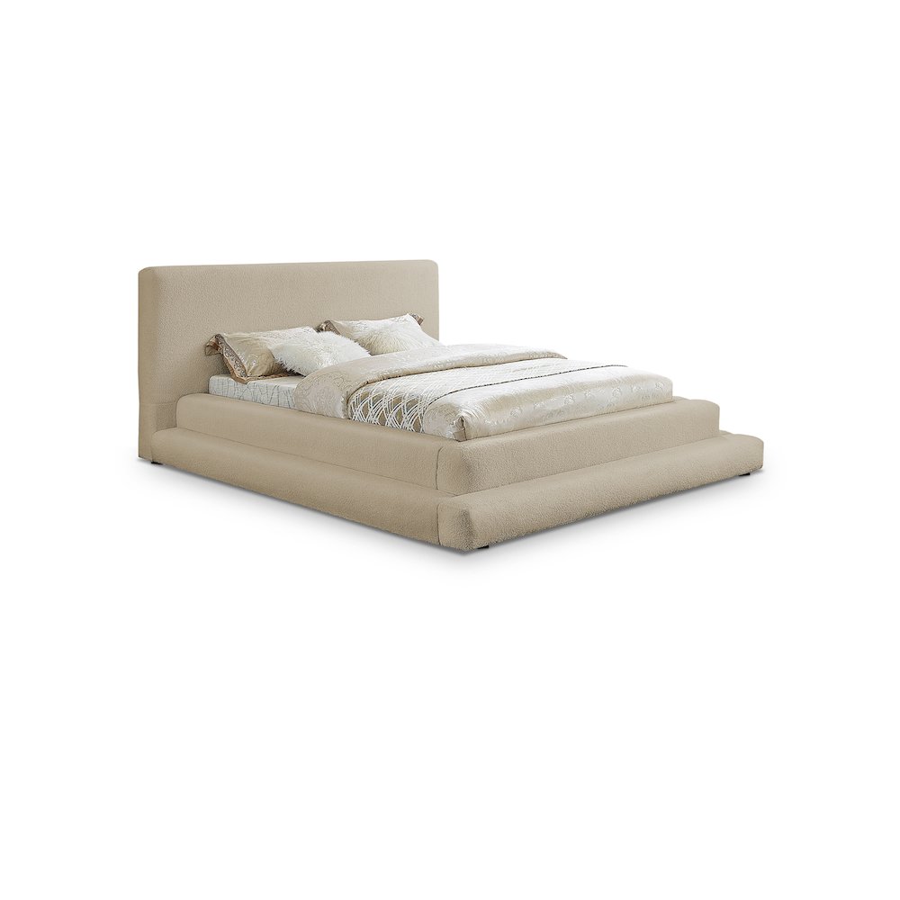Dane Beige Teddy Fabric King Bed