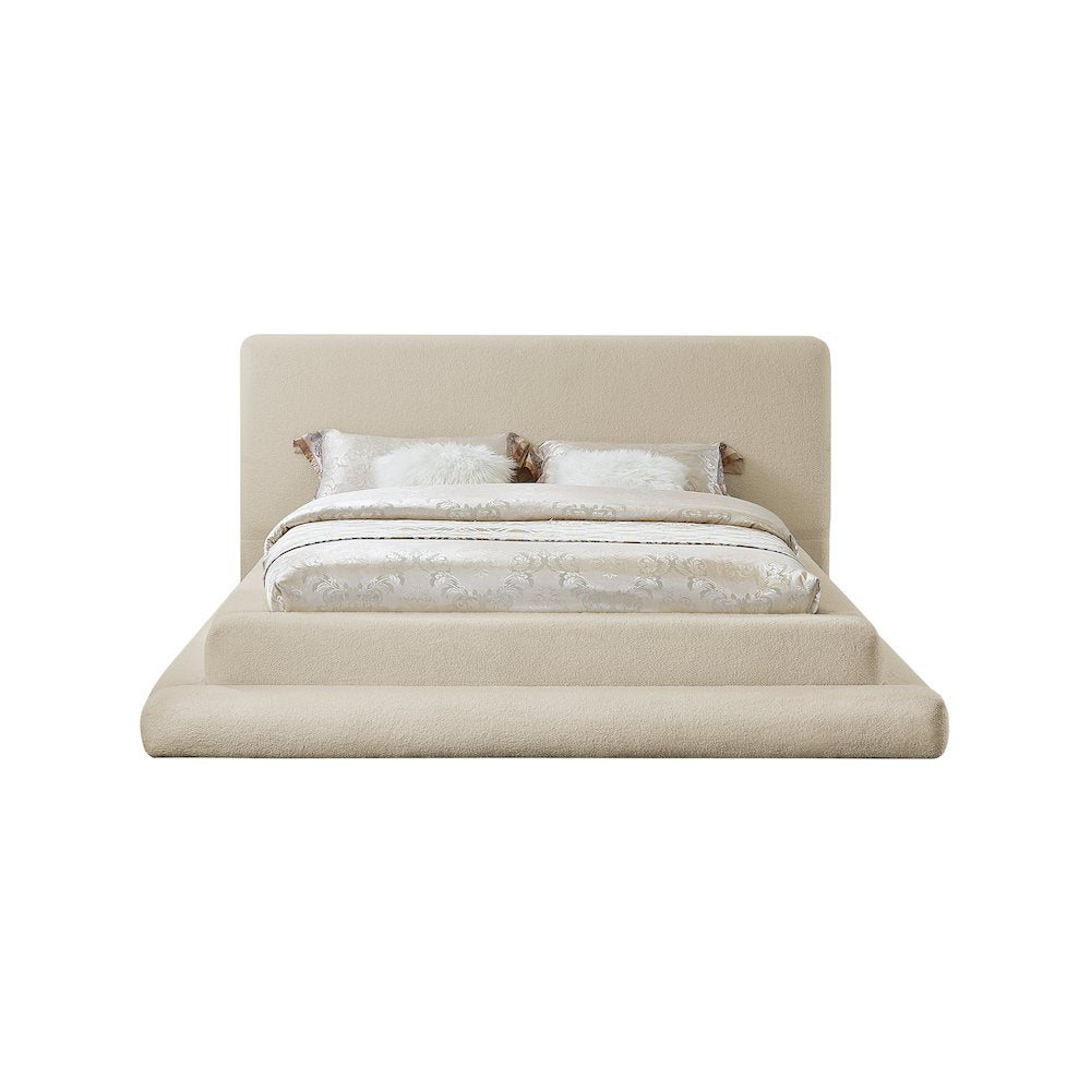 Dane Beige Teddy Fabric King Bed