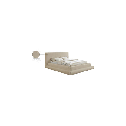 Dane Beige Teddy Fabric Queen Bed