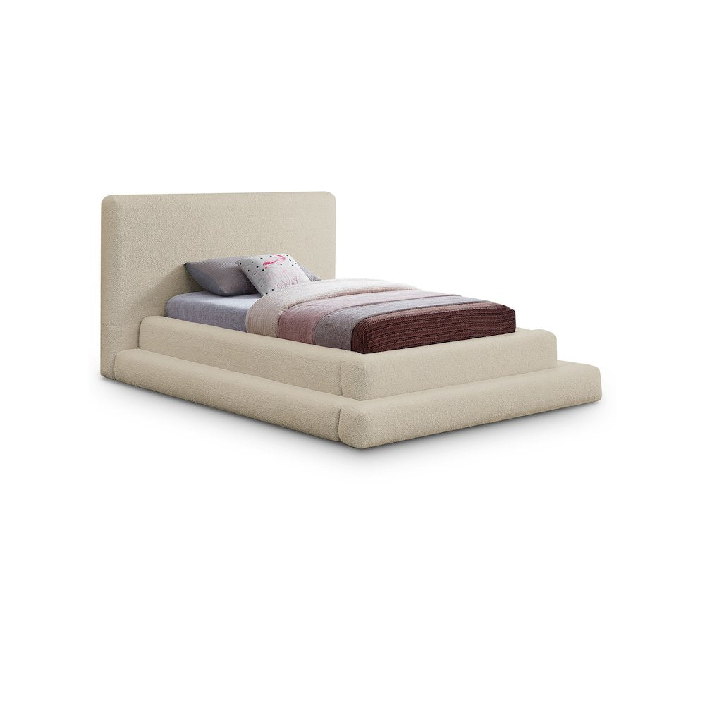 Dane Beige Teddy Fabric Twin Bed