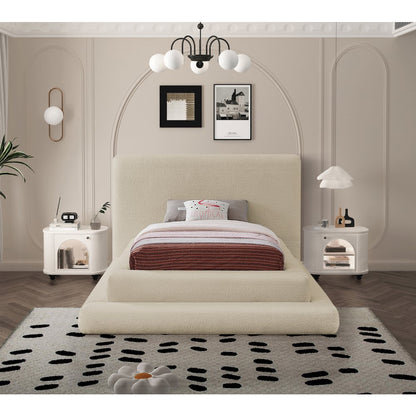 Dane Beige Teddy Fabric Twin Bed