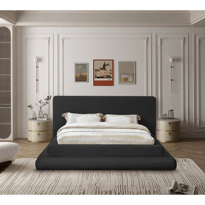 Dane Black Teddy Fabric King Bed