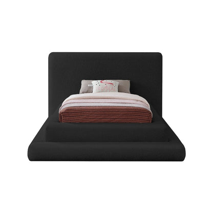Dane Black Teddy Fabric Twin Bed