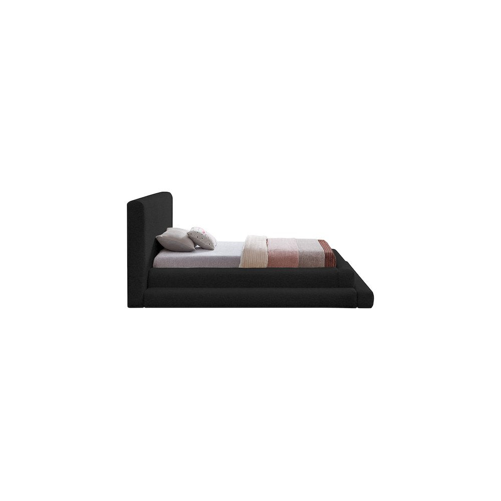 Dane Black Teddy Fabric Twin Bed