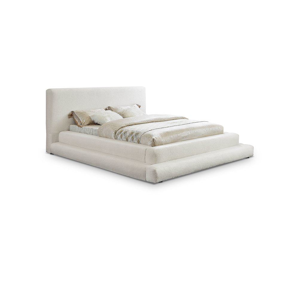 Dane Cream Teddy Fabric Queen Bed