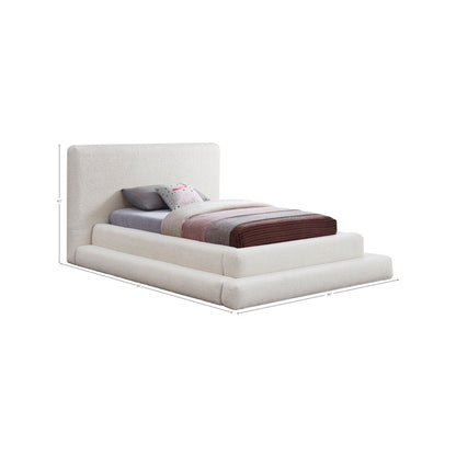 Dane Cream Teddy Fabric Twin Bed