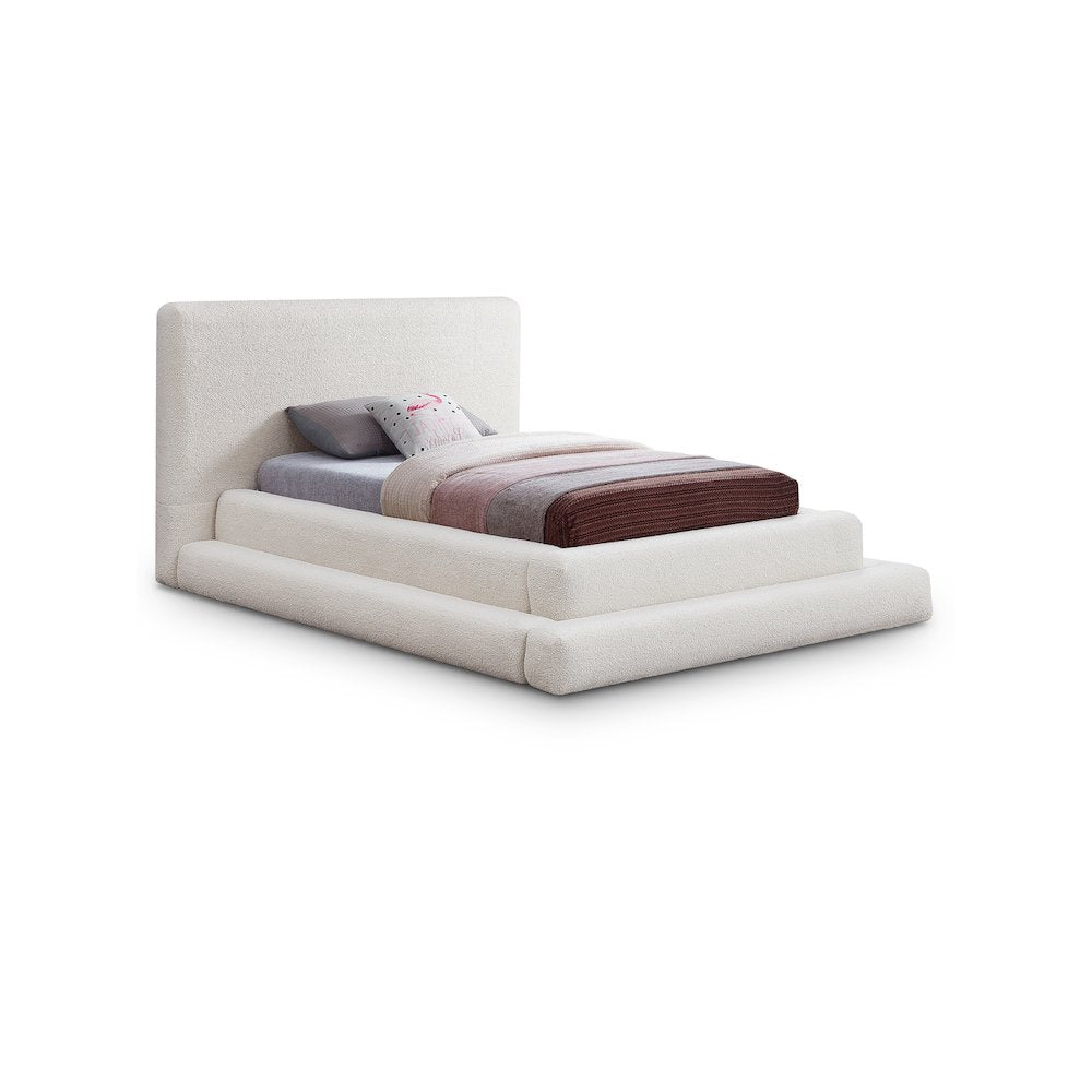 Dane Cream Teddy Fabric Twin Bed