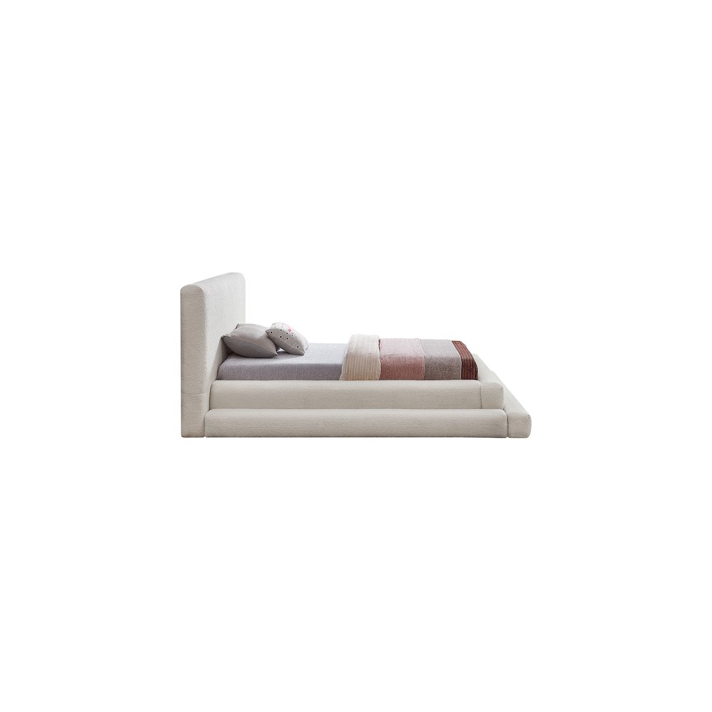 Dane Cream Teddy Fabric Twin Bed