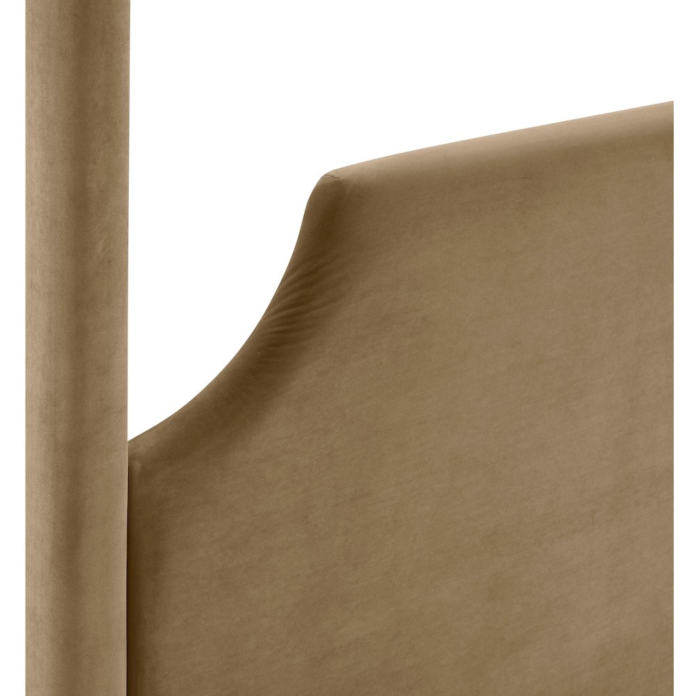 Dawson Beige Velvet Upholstered Full Bed