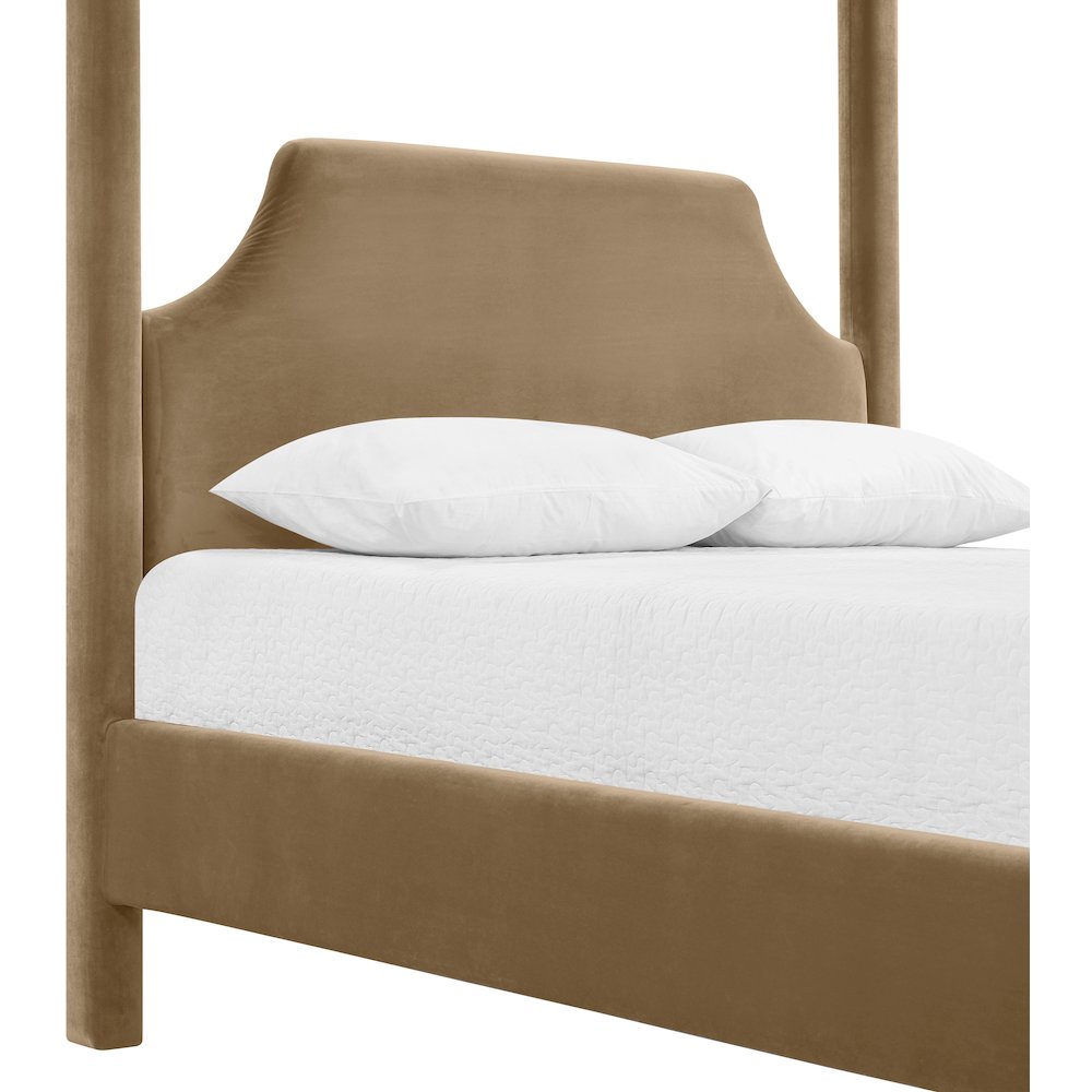 Dawson Beige Velvet Upholstered King Bed
