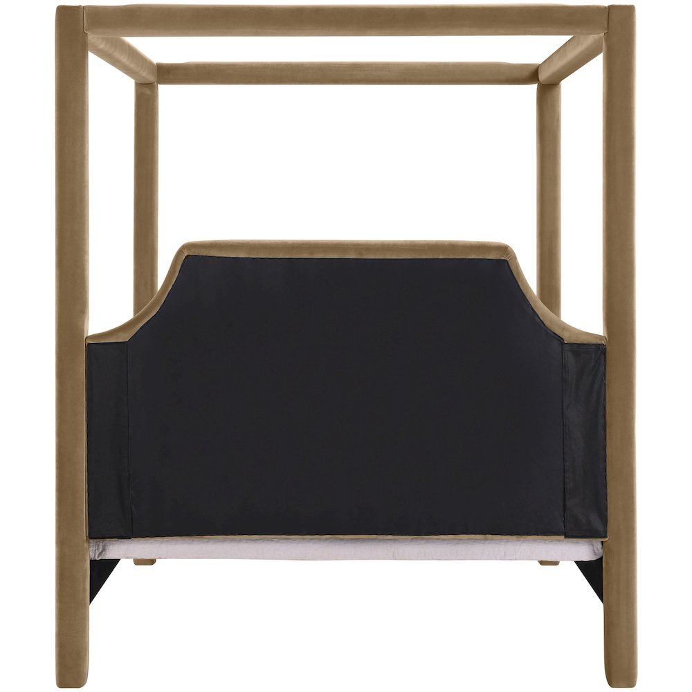 Dawson Beige Velvet Upholstered Queen Bed