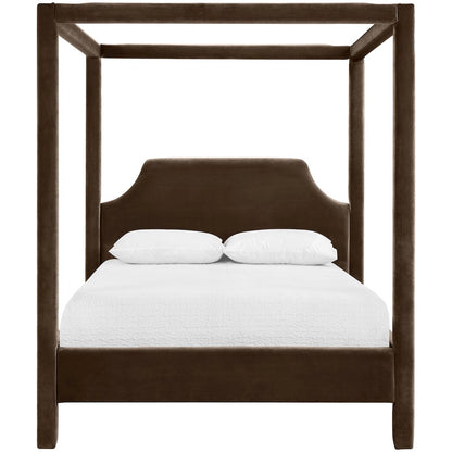 Dawson Brown Velvet Upholstered Full Bed