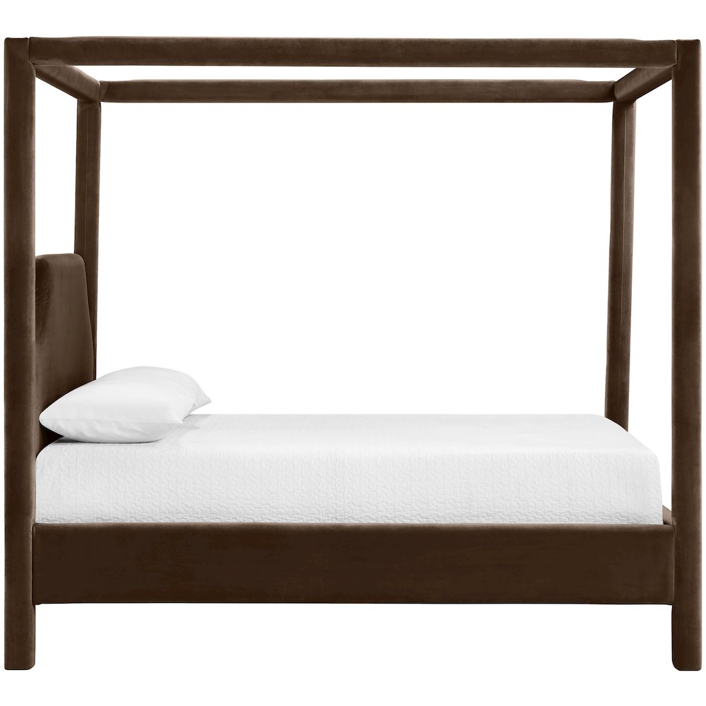 Dawson Brown Velvet Upholstered Full Bed
