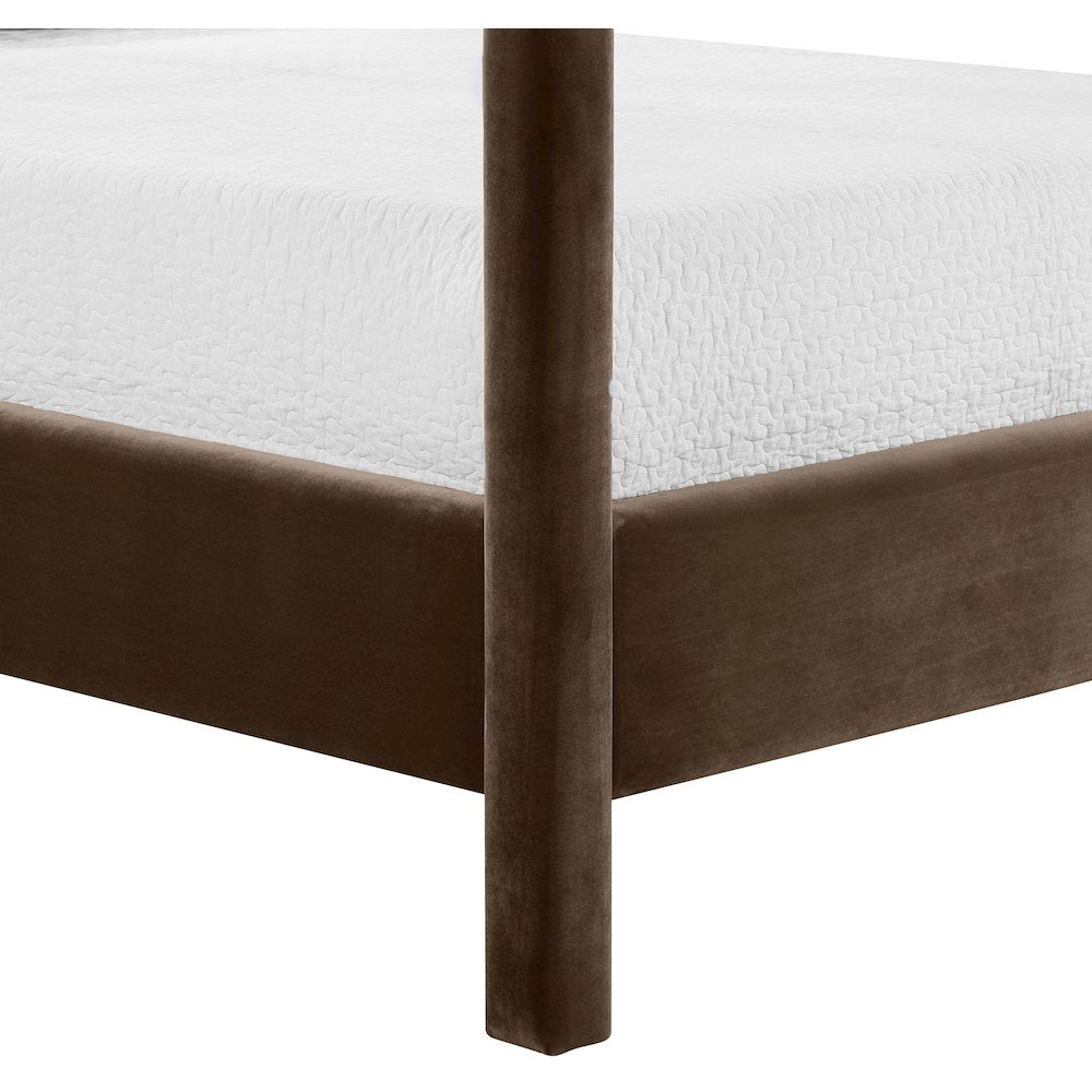 Dawson Brown Velvet Upholstered Full Bed