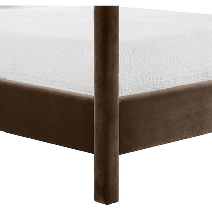 Dawson Brown Velvet Upholstered Full Bed