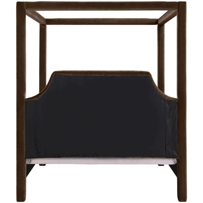 Dawson Brown Velvet Upholstered King Bed