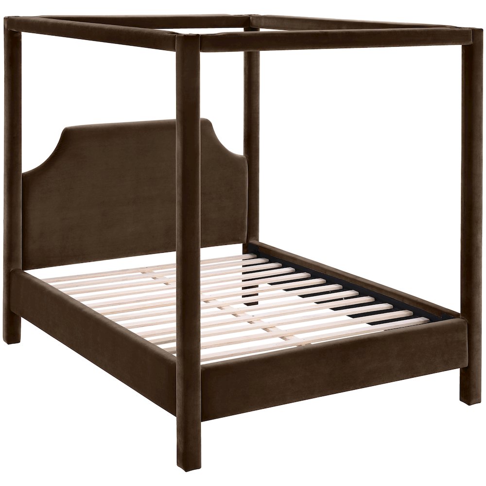 Dawson Brown Velvet Upholstered King Bed