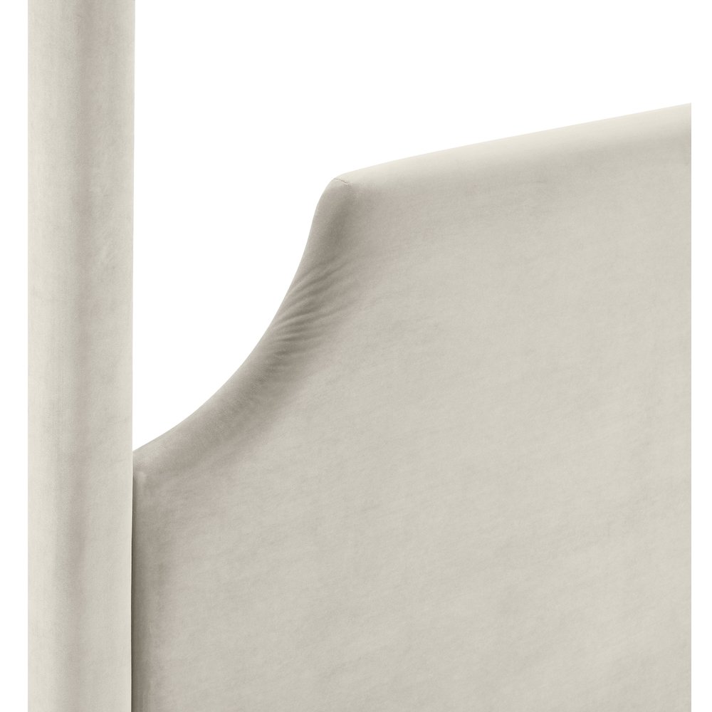 Dawson Cream Velvet Upholstered Full Bed