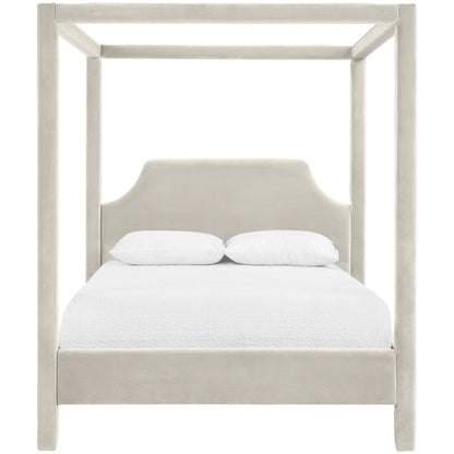 Dawson Cream Velvet Upholstered King Bed